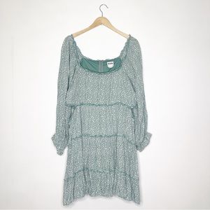 Arula Green Cheetah Print Long Sleeve Dress Size 3X
